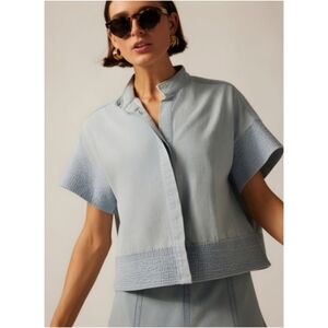 Tuckernuck Denim Jean Boxy Light Blue Sofia Top, M